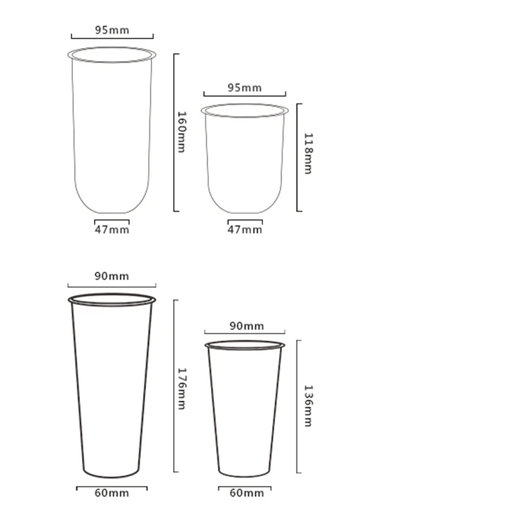 Wholesale Price 500ml 700ml Clear Plastic Disposable Cups With Lid 