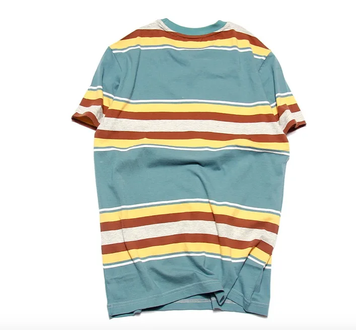 New Men Stripe T-Shirt Fashion O Neck Short Sleeved Slim Fit Blue Striped T Shirt Man