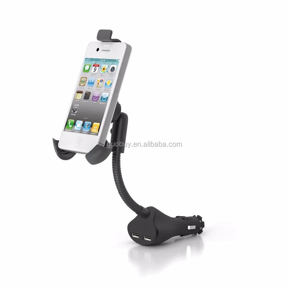 2 Usb Port Car Charger Holder Mount,Phone Mount Holder For Iphone 7