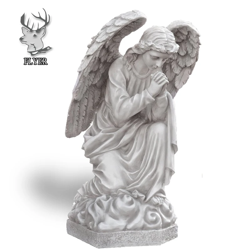 Величественная скульптура ангела из камня - воплощение небесной грации и сияющей красоты