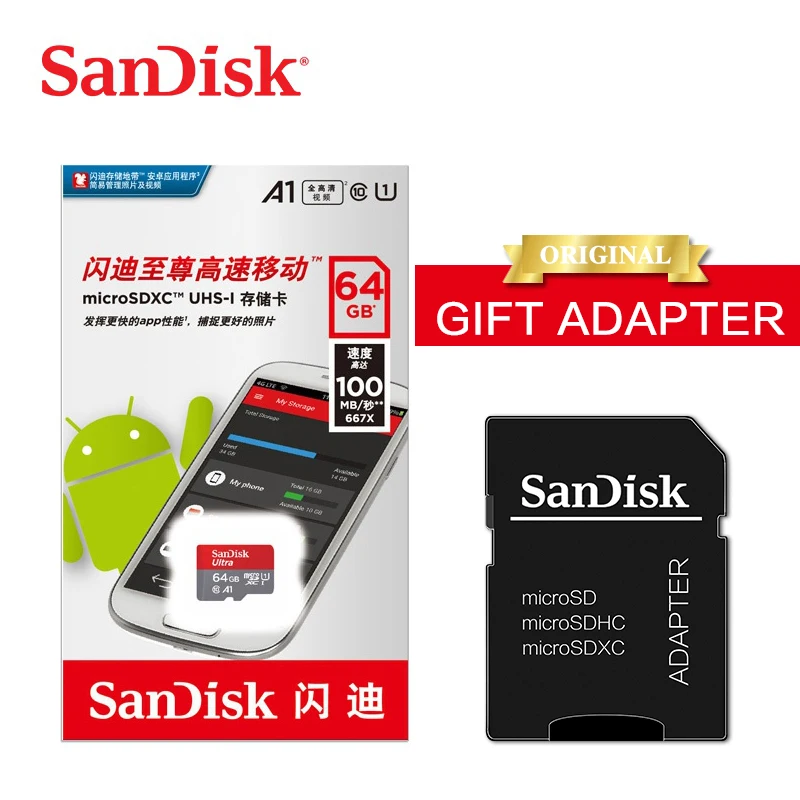 

70% off SanDisk Micro tf Memory Card 16GB 32GB 64GB 128GB sd micro Max 80M/s Ultra C10 C4 8G sandisk micro tf card