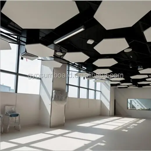 Light Weight Decorative Sound Absorbing Panels Hexagonal Suspended