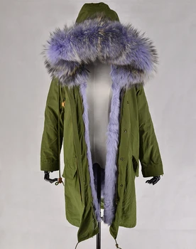 raccoon fur hooded parka