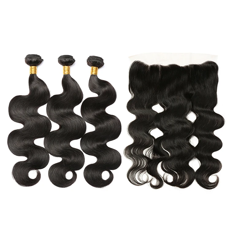 

Brazilian Virgin Human Hair Bundles with Lace Frontal 8A Grade Unprocessed Hair, N/a