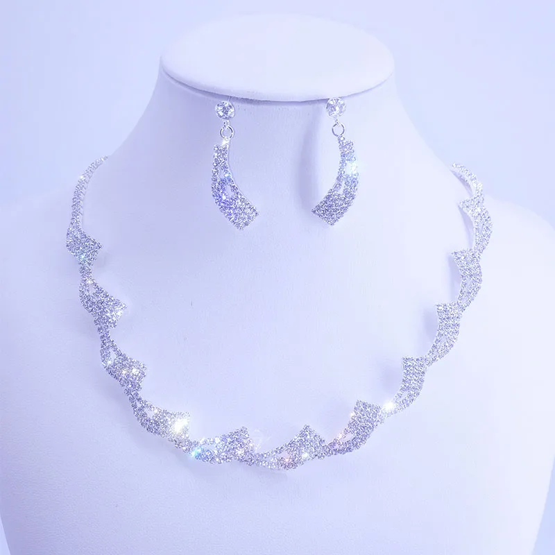 

Jewellery Wedding Bridal Silver 925 Women Rhinestone Jewelry Set