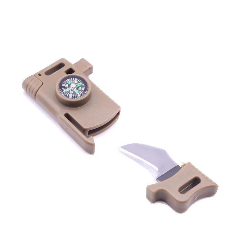

Manufacturer Custom Logo Outdoor Survival Plastic Paracord Bracelet Knife Buckle, Different colors for options