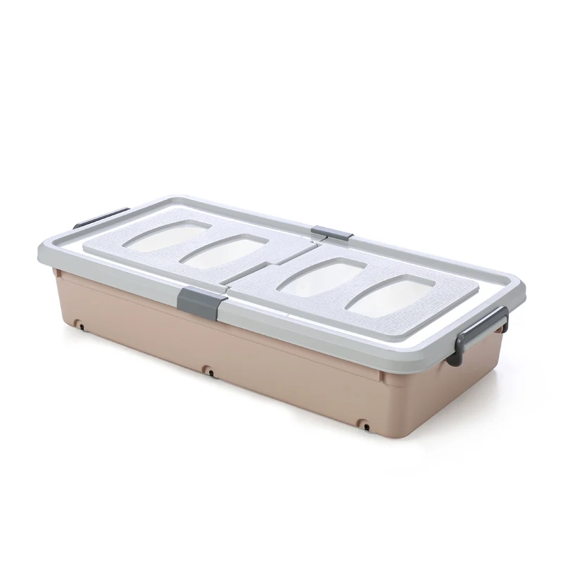 Large Plastic Latch Wheeled Underbed Storage Box Buy Underbed Storage Box Product On Alibaba Com