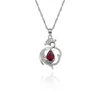 Free Sample Dropshipping silver 925 phoenix ruby red zircon pendant
