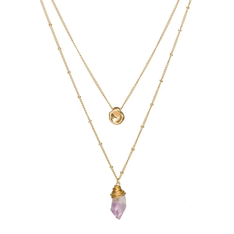 

single stone necklace jewelry handmade ball chain 18 K gold necklace