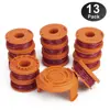Replacement Trimmer Spool Line 13 Pack (12 Pack Grass Trimmer Line, 1 Trimmer Cap)