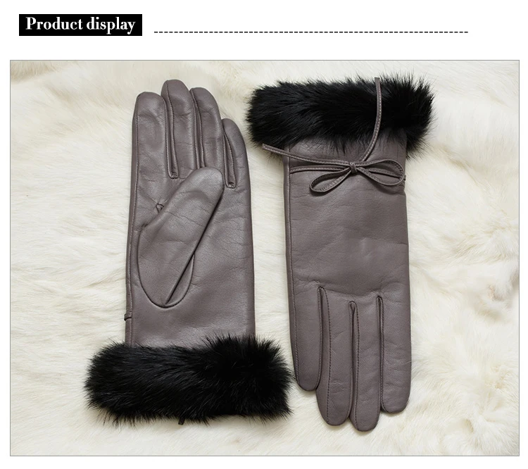 white leather gloves with fur