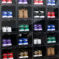 

plastic stackable drop front shoe box shoe container