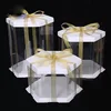 custom logo 8inch White Hexagon Plastic Cake Boxes