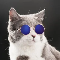 

Cute Funny Pet Sunglasses Classic Retro Circular Glasses Metal Prince Doggie Sunglasses Cats Small Dogs Fashion Puppy Sunglasses