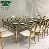dinning table set dining room furniture 10 seater stainless steel glass dining table