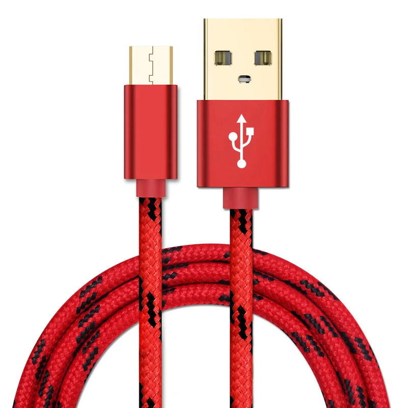 

1M Hot Sale data cable with micro usb cable for Nylon Braided Android Charger Cable, Red/gray/gold/rose gold