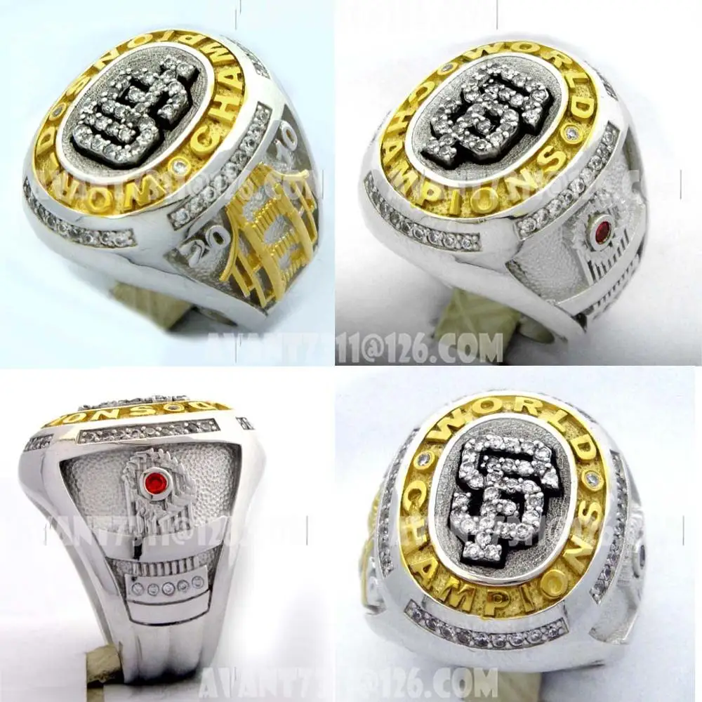 Gold Championship Rings One Red Zircon Stones Custom Sports Ring For
