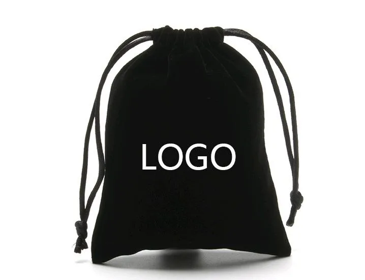 Wholesale Custom Logo Printed Drawstring Velvet Pouch For Jewelry Gift ...