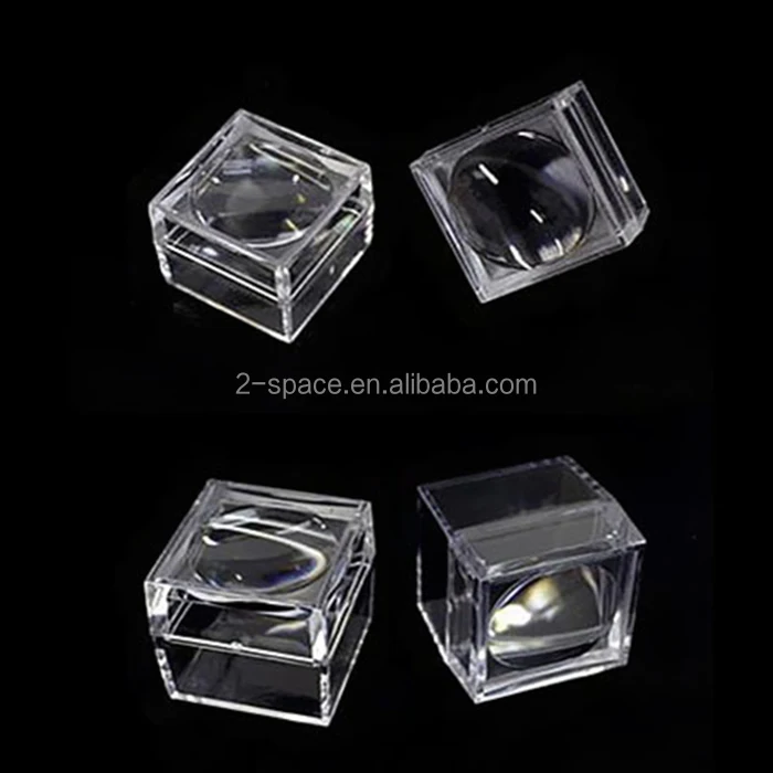 1.5 Inch Plastic Box With Magnifying Perspex Magnifier Cube Clear Acrylic Magnifying Specimen