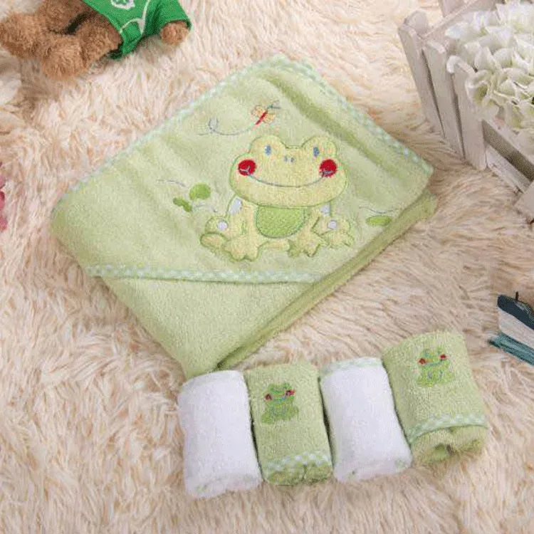 New Design Terry Cloth Towel Sets Cotton Hooded Warm Washcloth Baby