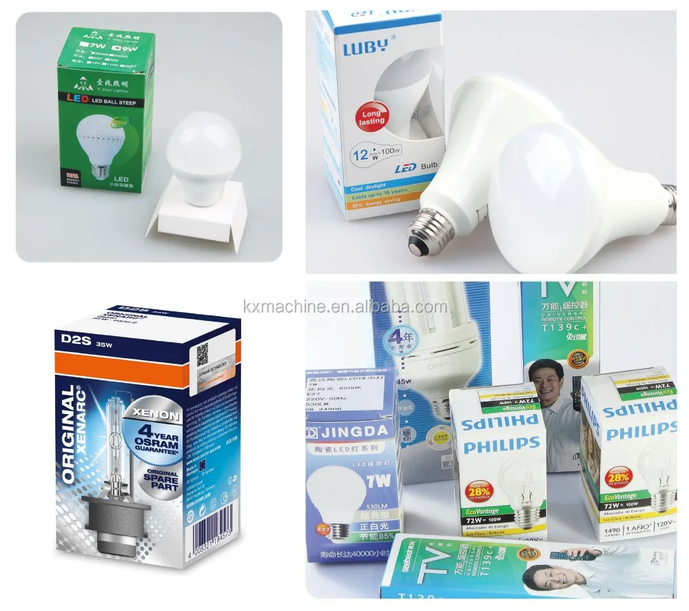 
automatic carton box making machinery supplier for bulb with auto feeding manual 