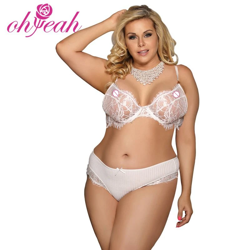 

White Lace Temptation In stock ladies sexy Lingerie Set, Black;white