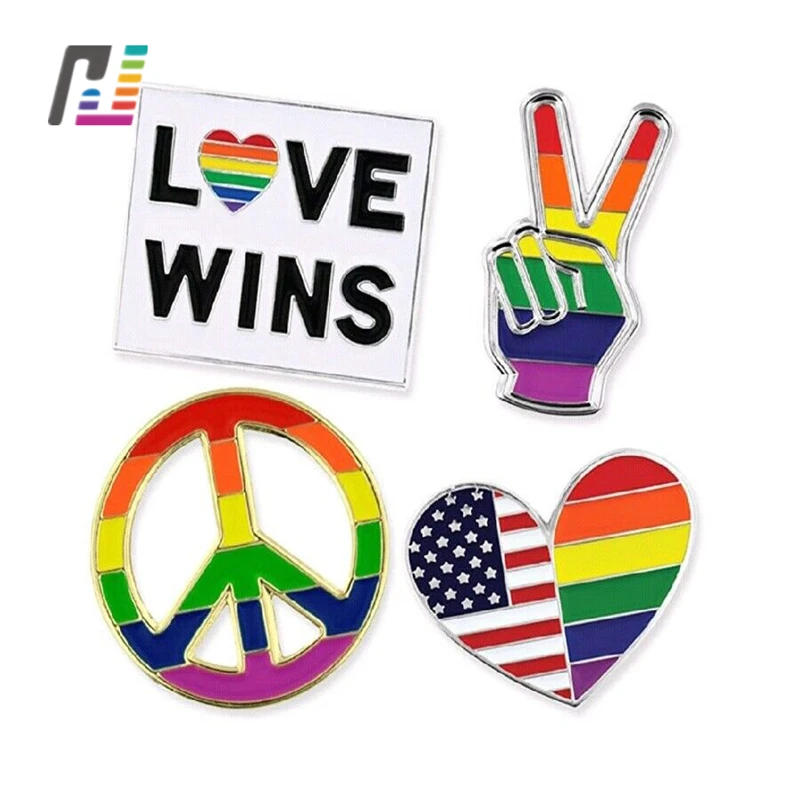 Customized Good Quality Gay Lesbian Rainbow Pins Buy Rainbow Pins