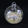 The latest semi-open transparent Christmas decoration glass ball, built-in realistic animal scenes