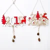 Christmas Gift Snow flake Star Santa Claus Boots Bells Tree Hanging Wooden Ornaments Party Decorations for christmas