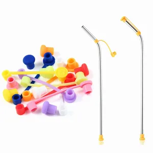 Image of Custom Silicone Dust Cover Silicone Silencers Cap for 6&8&10mm Stainless Steel Straws
