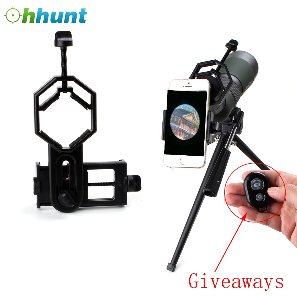 

Free Shipping Ohhunt Light Weight Universal Cell Phone Camera Adapter Mount For Binocular Monocular Spotting Scope Telescope, Black