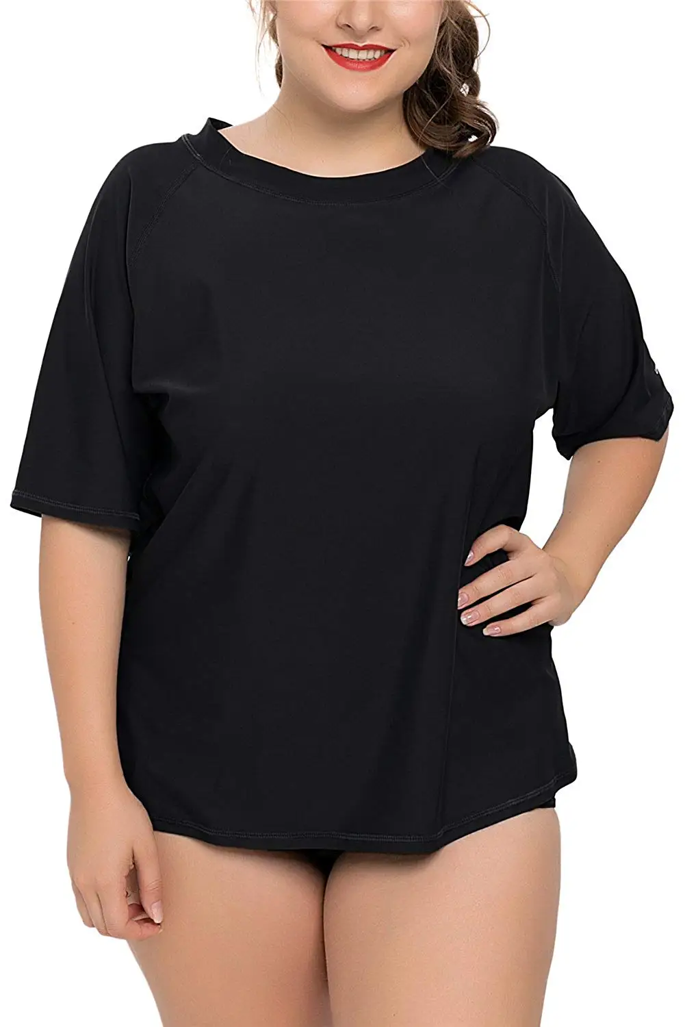 loose fit swim shirt womens plus size