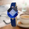 Women Watches Gem Cut Geometry Crystal Leather Quartz Wristwatch Fashion Dress luminous Watch