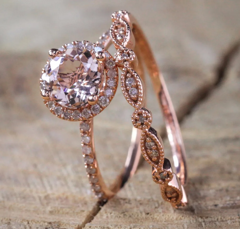 

Fashion AAA Zircon Electroplated rose gold Ring Set Women's wedding jewelry Wholesale engagement ring set, N/a