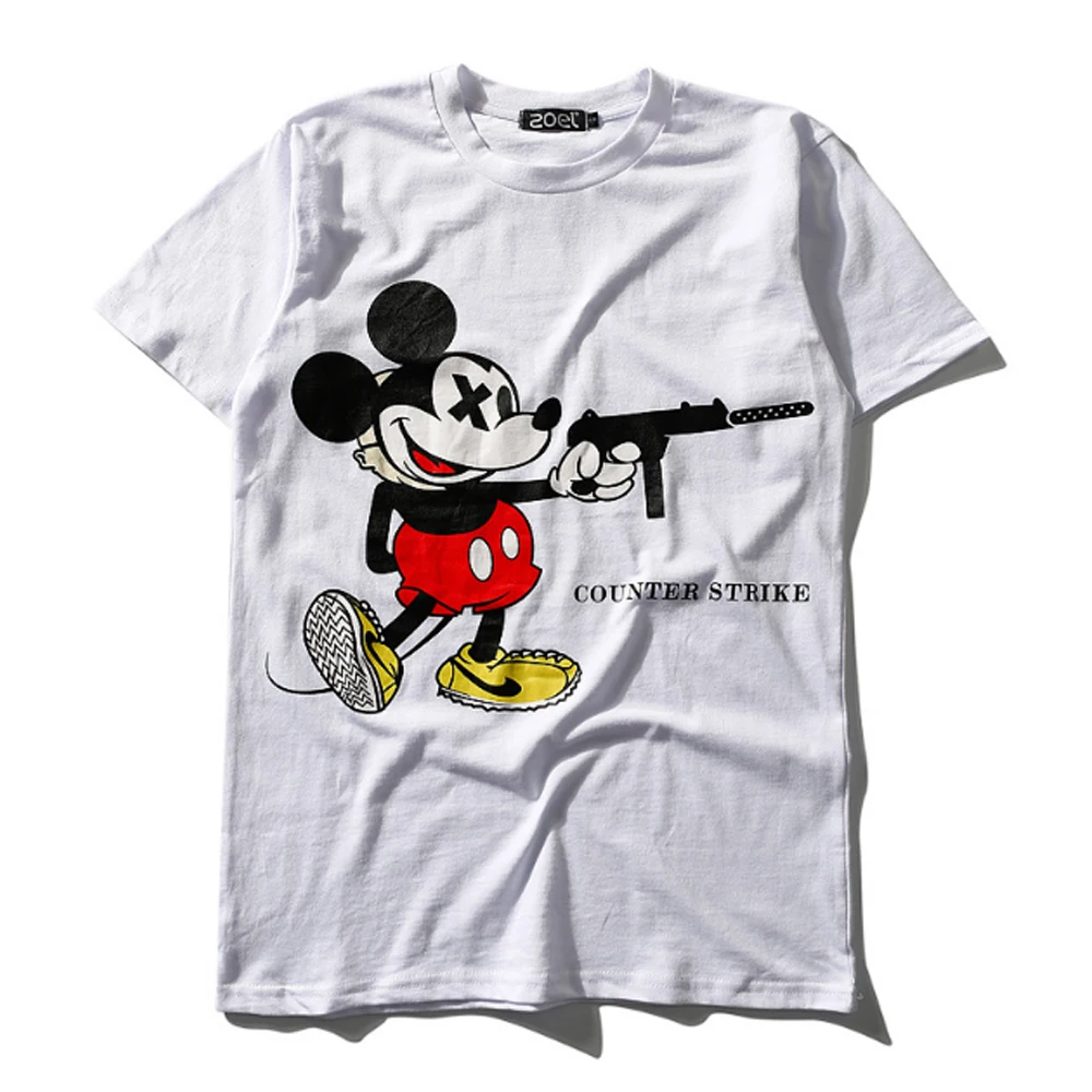 

3D printing men casual round neck black and white anime t shirts for Promotion