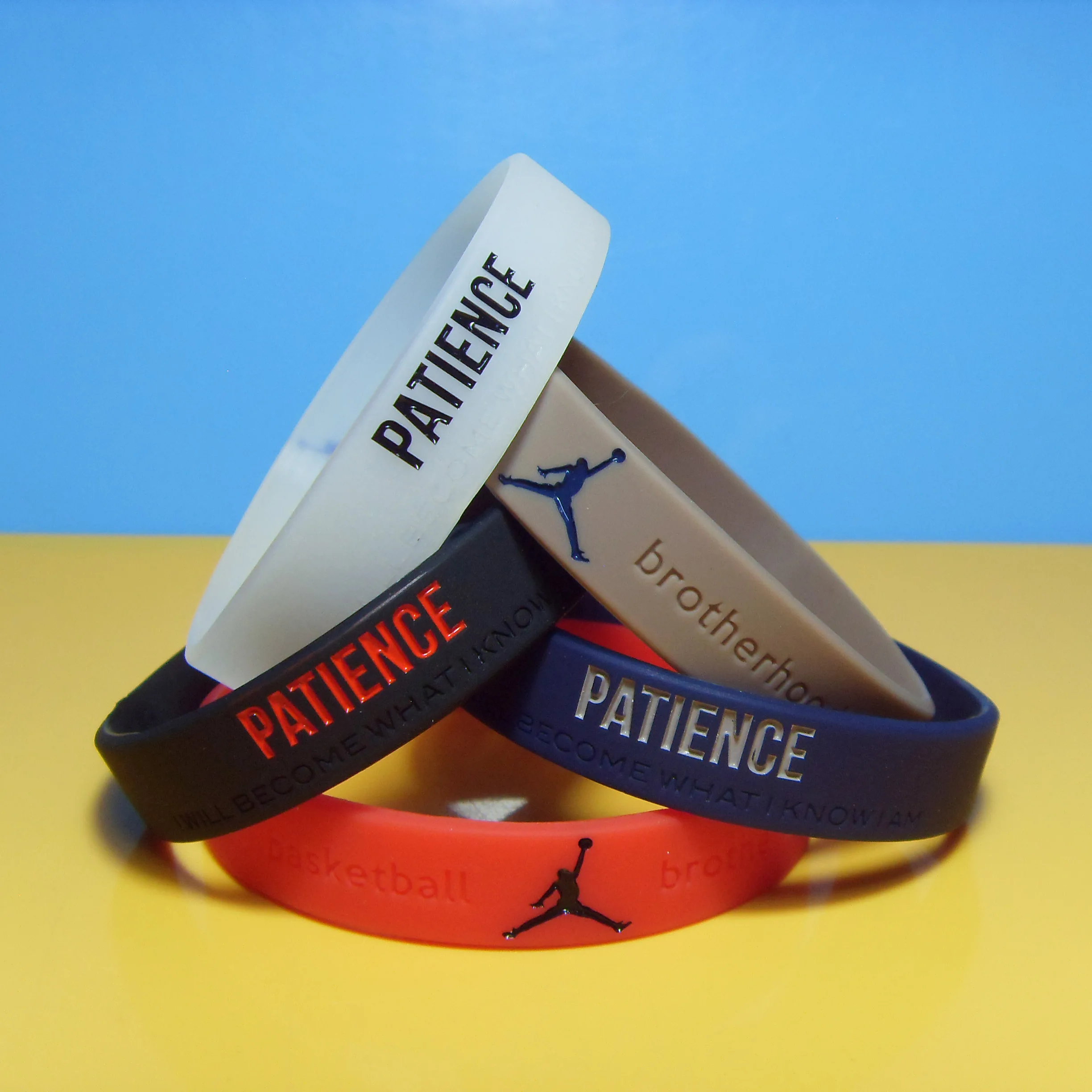 

Fashion Promotional Gifts Basketball Super Stars Baller Glow in Dark Debossed Color Filled Sports Silicone Wristbands
