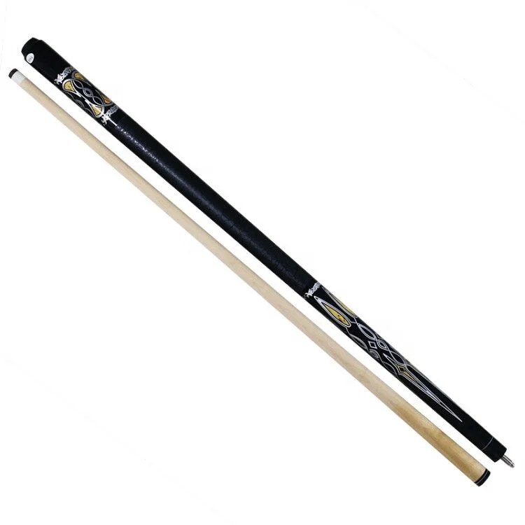 

Two-piece 8 ball pool cue maple wood billiard snooker cue stick 57 inch, Black