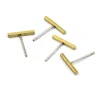 12x14mm Eco-Life 24 Stainless Steel Earring Posts With Raw Brass Flat Stick Bar Stud