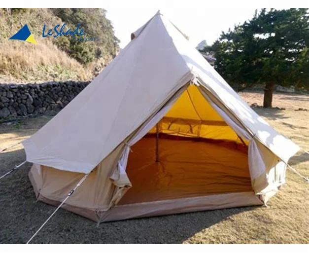 

6m double wall canvas bell tent waterproof 2000mm, Beige