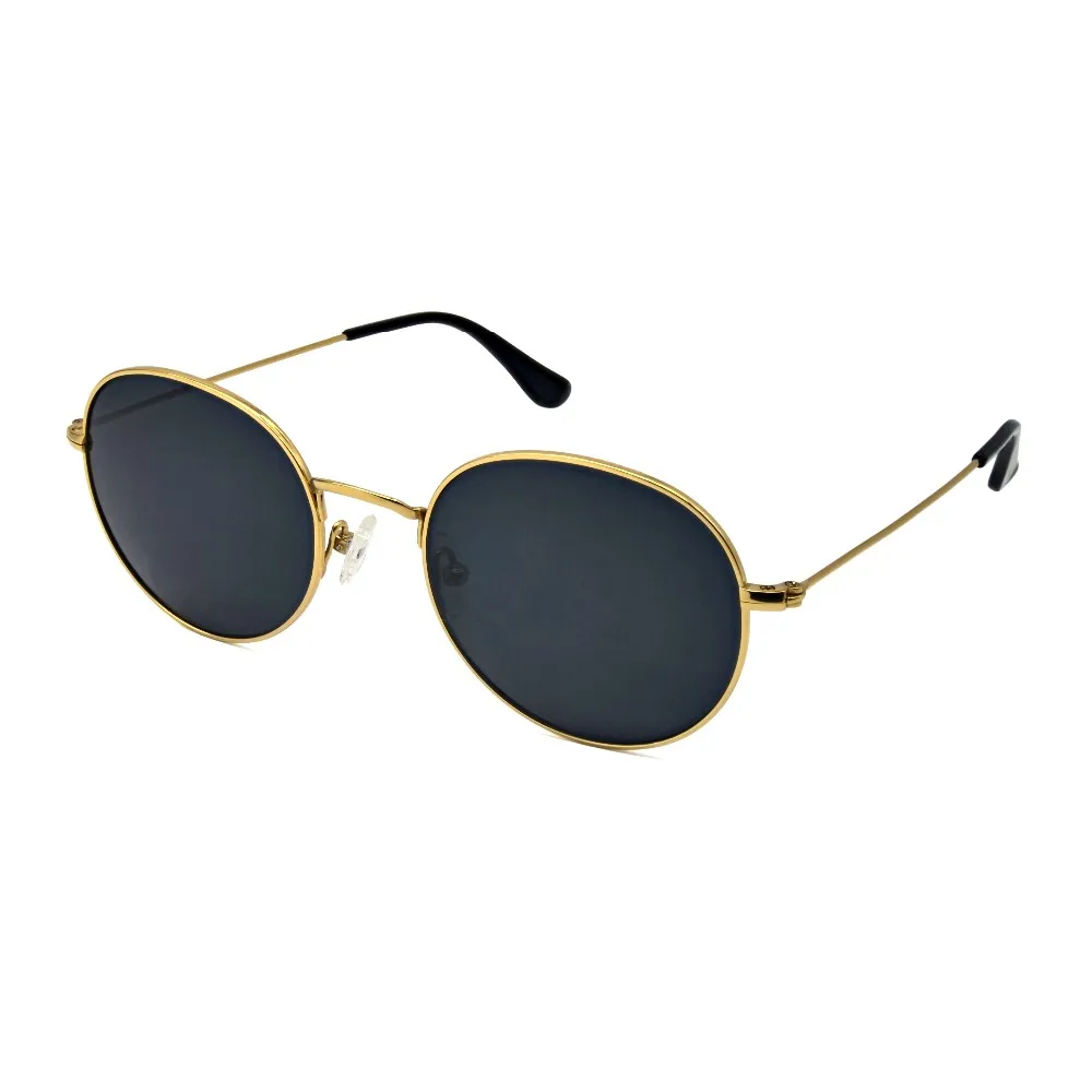 18k Gold Color Round Classical Style Luxury Polarized Sunglasses Circle