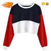 Women Longsleeve Wholesale Patchwork Cropped Sweatshirts