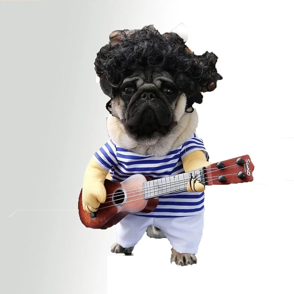 

Funny Clothes Pet Guitar Costume cat Dog Costumes Cosplay, Blue