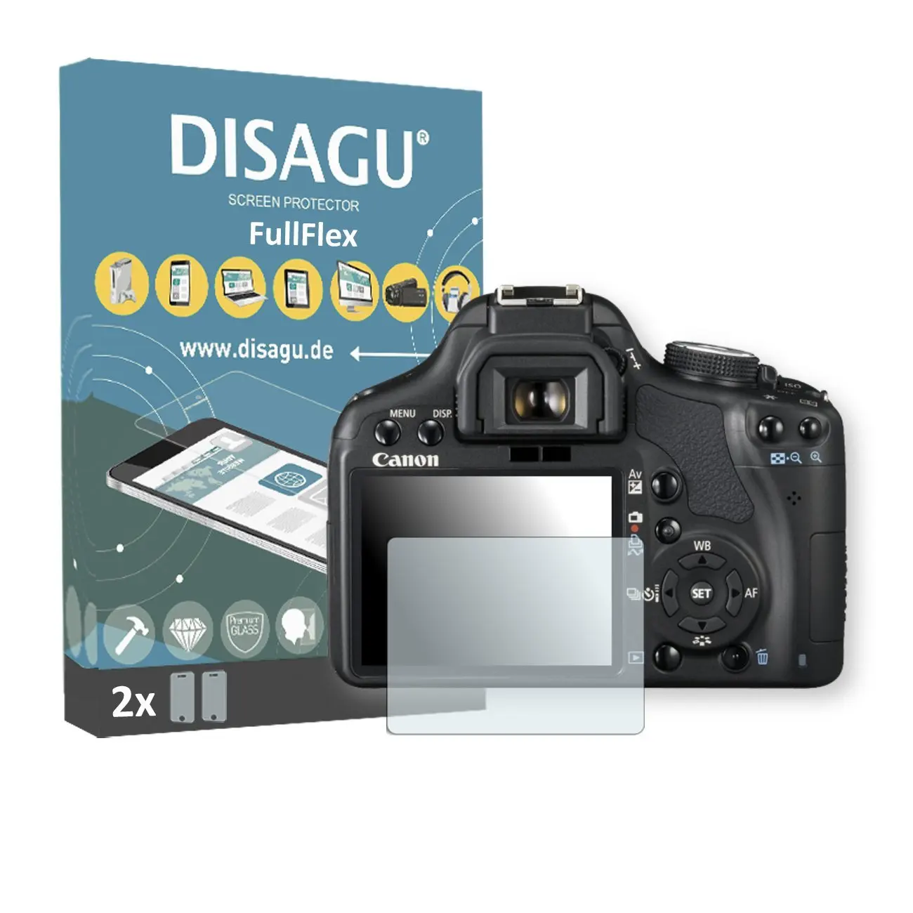 Get Quotations · 2 x Disagu FullFlex screen protector for Canon EOS Kiss X3 foil screen protector