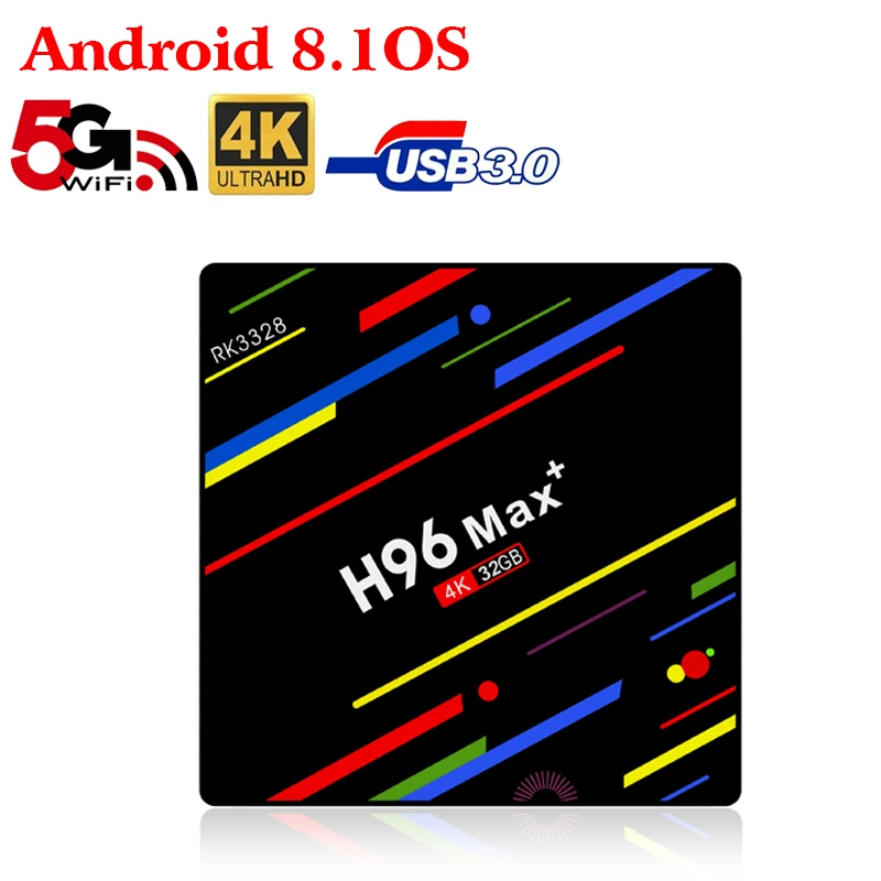 

H96 MAX Plus Smart TV Box Android 8.1 Rockchip RK3328 4 gb 64gb USB3.0 4 k GooglePlay Netflix set top box