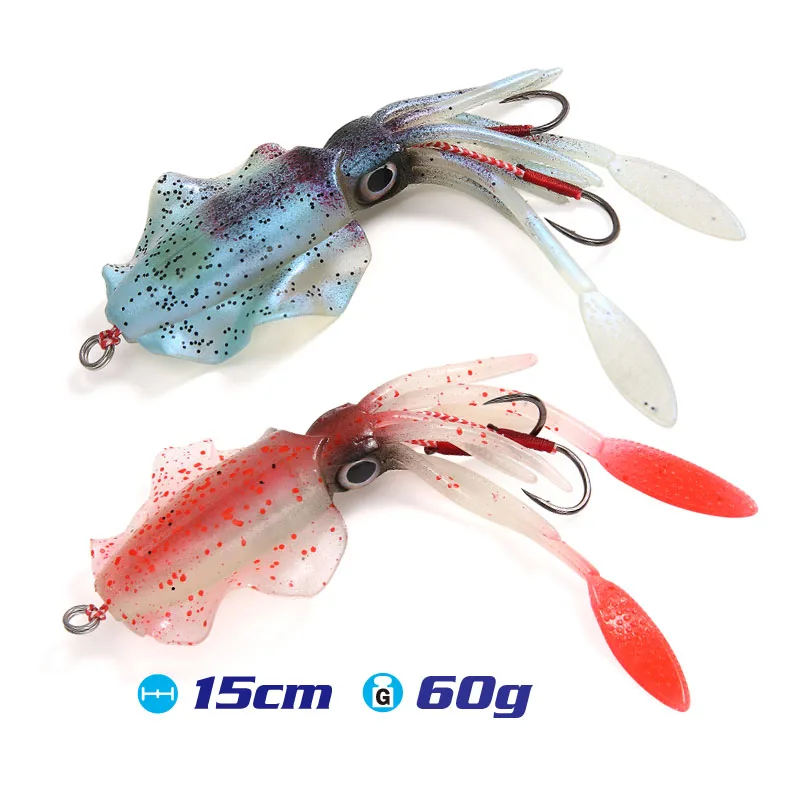 

A 60g luminous UV soft plastic squid bait tuna fishing lure