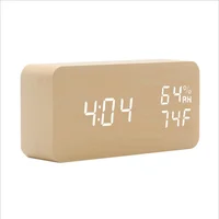 

2019 Custom logo Digital Desk Table Clocks Large Jumbo LED Display Wooden Alarm Clock