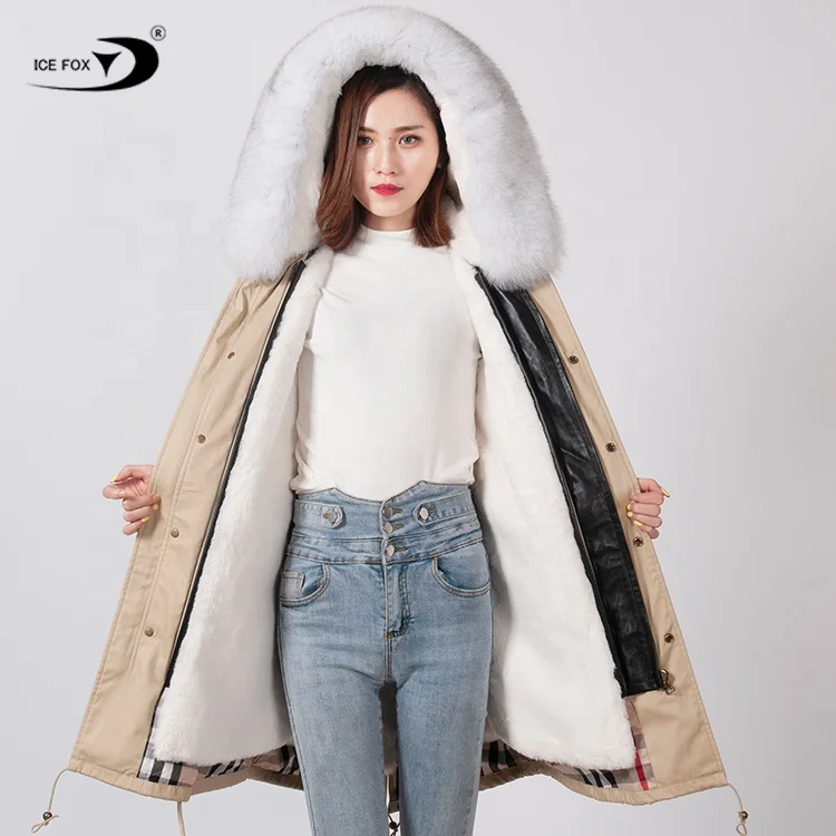 Ladies For Winter Woman With Fur Hood Long 2019 Fashion Slim Super Warm Raccoon/fox Military Parka Coat