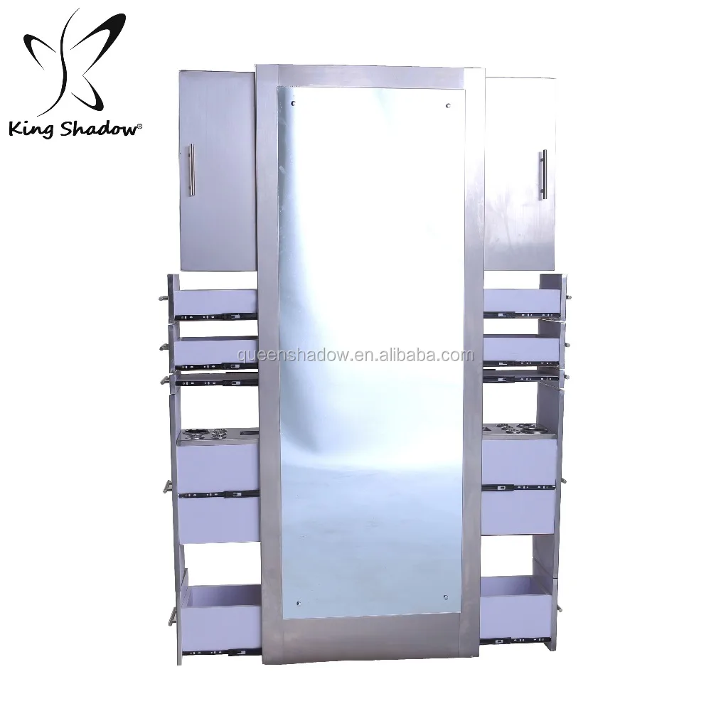 

Wholesale hair salon mirrors two sided hair dressing station, Silver / rose gold