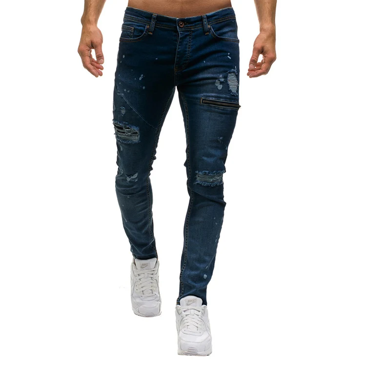 Low Price Mens Tapered Scratch Jeans Pants With Zipper - Buy Scratch ...
