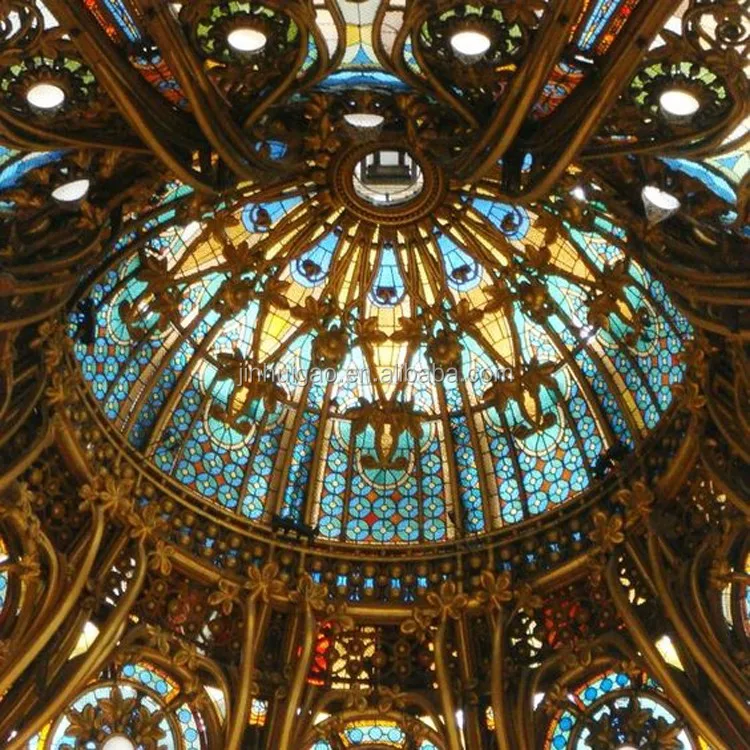 Tiffany Glass Ceiling Stained Glass Dome Skylight For Cathedral Church Buy Stained Glass Dome Skylight Stained Glass Dome Cathedral Dome Product On